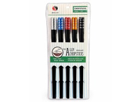 Kit de palitos chinos negros con borde color 
